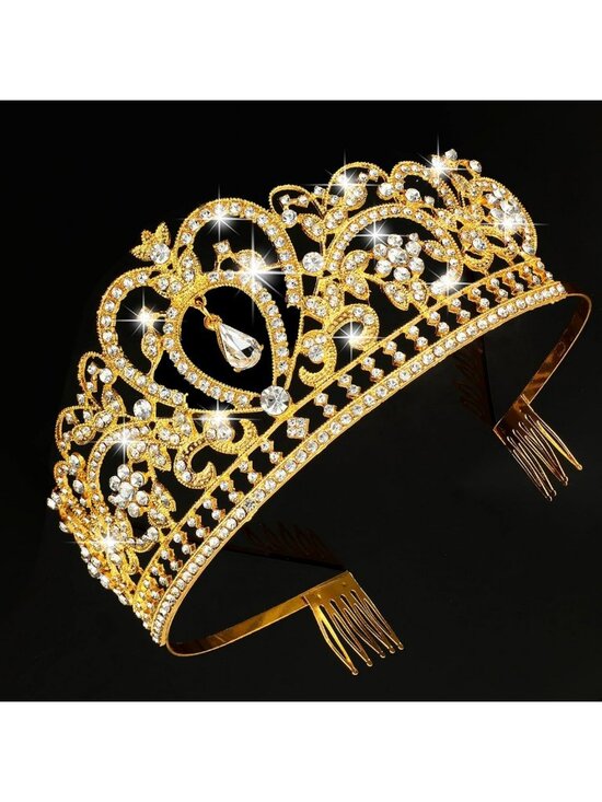 9 Pcs Crystal Tiaras & Crowns for Women - Rhinestone Hair Accessories for main image 5